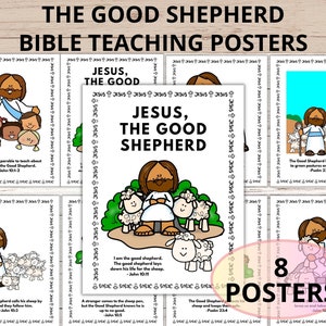 The Good Shepherd Bible Activity Pages, John 10 Bible Teaching Posters, Sunday School Printables, Sunday School Good Shepherd Bible Study
