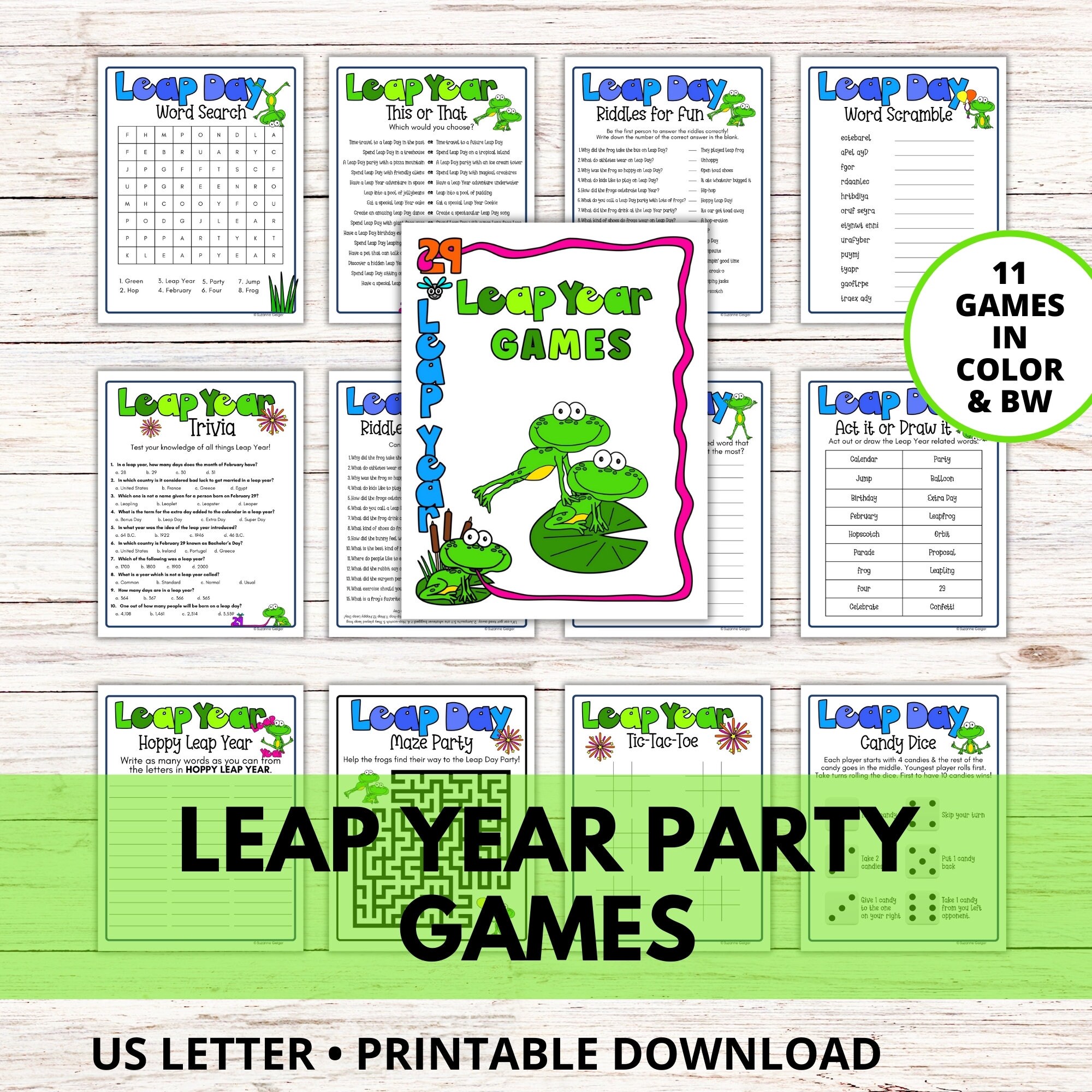 Leap Year Party Games for Kids, Leap Day 2024 Printable Games, Leap Day ...