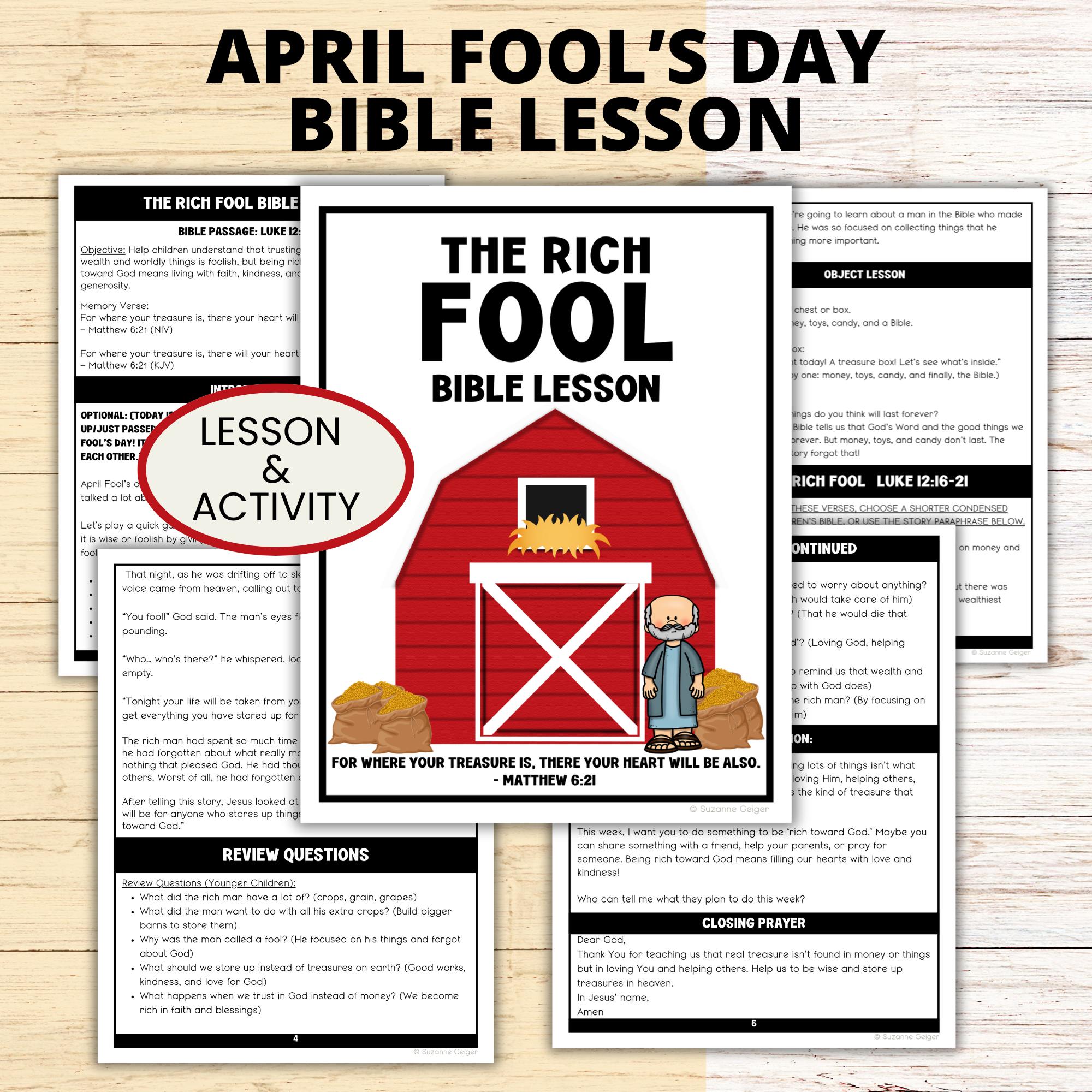 Parable Of The Rich Fool For Kids
