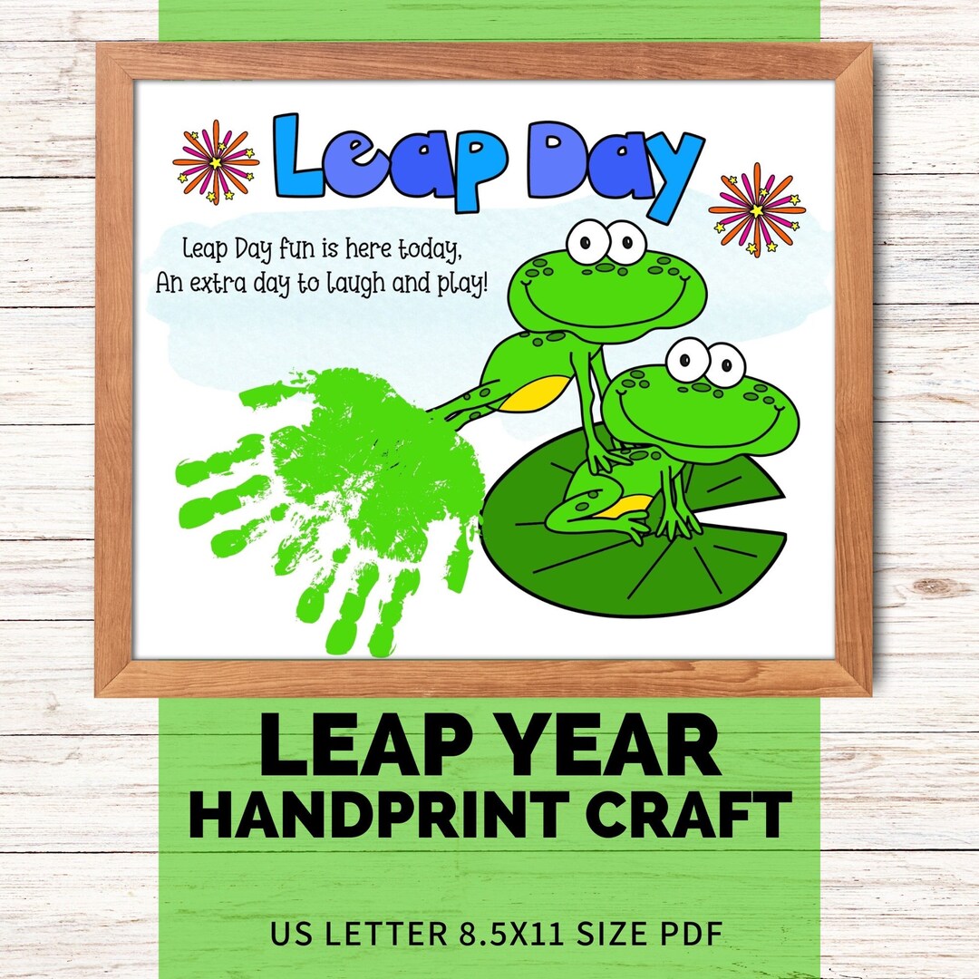 Leap Day Handprint Craft, Leap Year 2024 Handprint Art, Toddler and