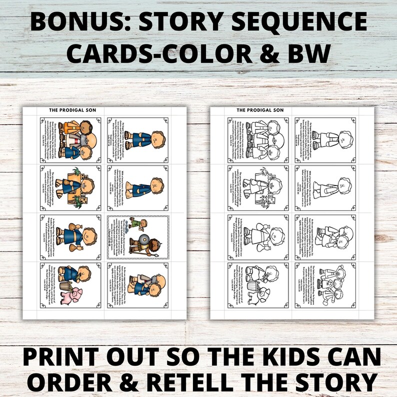 The Prodigal Son Bible Lesson Teaching Posters and Bible Wheel, Sunday ...