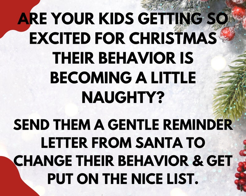 Editable Warning Letter From Santa, Printable Naughty List Santa Letter ...