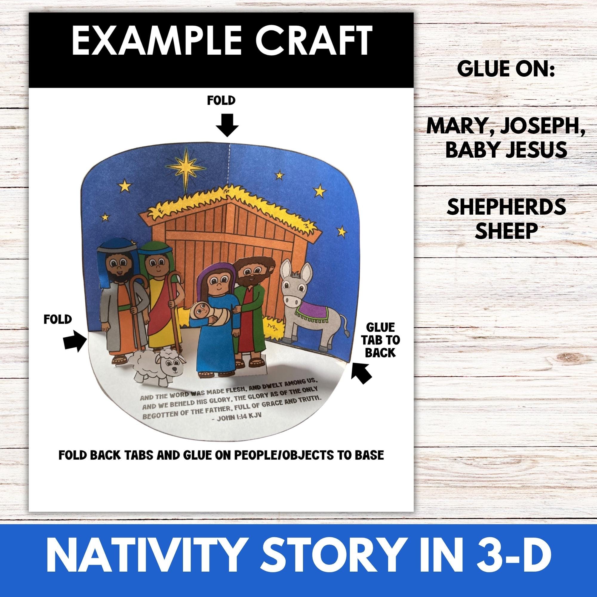 The Nativity Story Bible Craft Activity, Jesus is Born Bible Story 3D ...