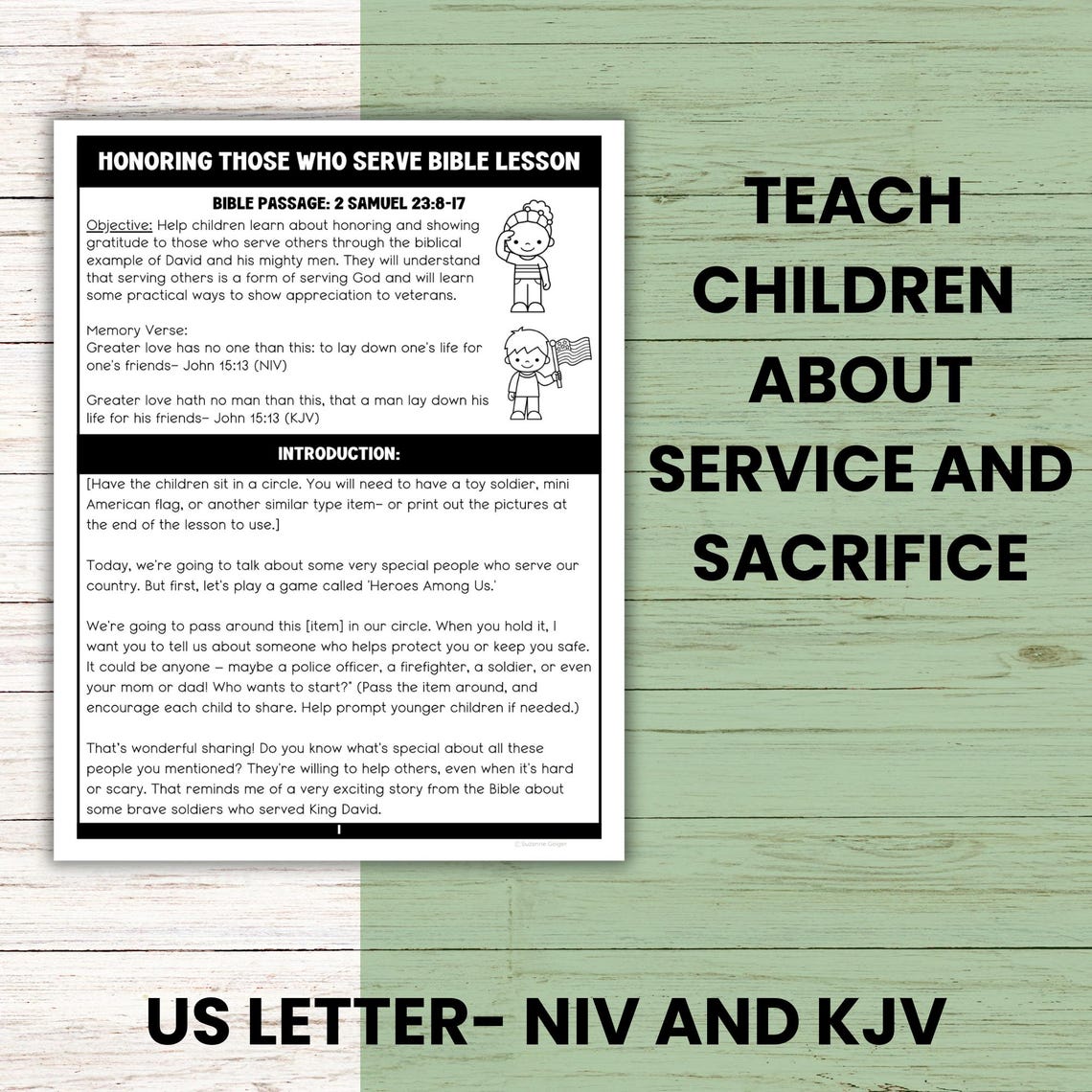 Veterans Day Honor Our Veterans Bible Lesson and Craft Activity, Sunday ...