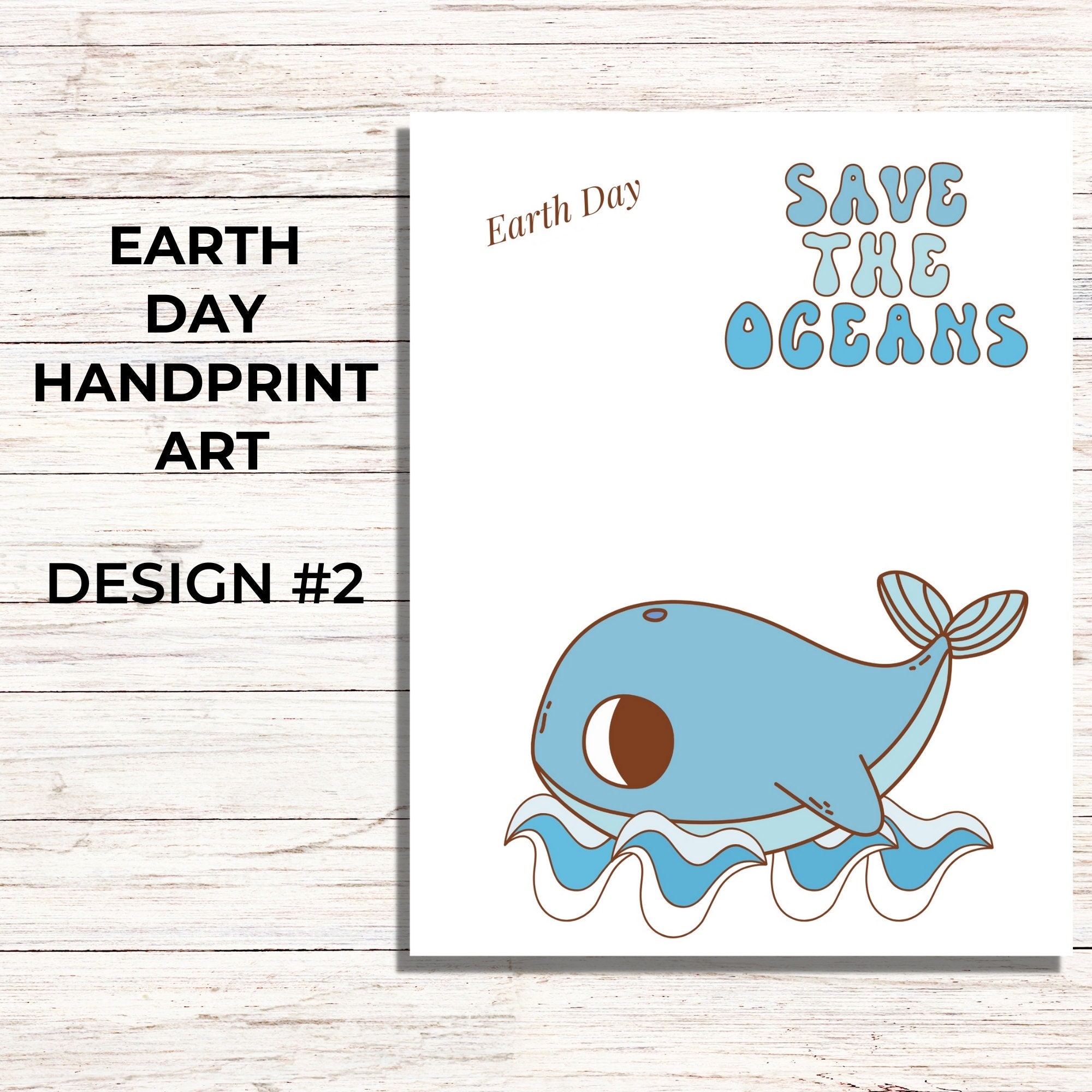 Earth Day Handprint Craft, Save the Oceans Whale Earth Day Handprint ...