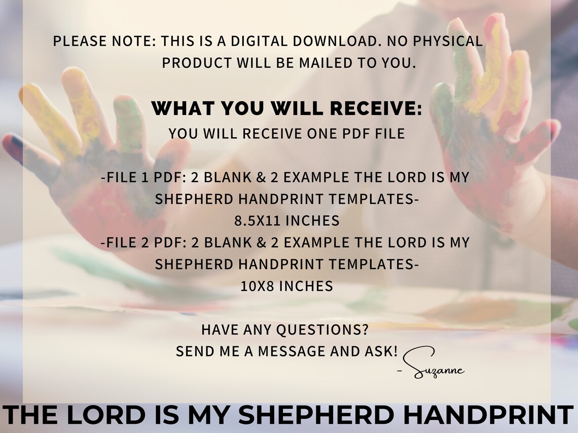The Lord is My Shepherd Handprint Art, Sunday School Handprint Craft ...