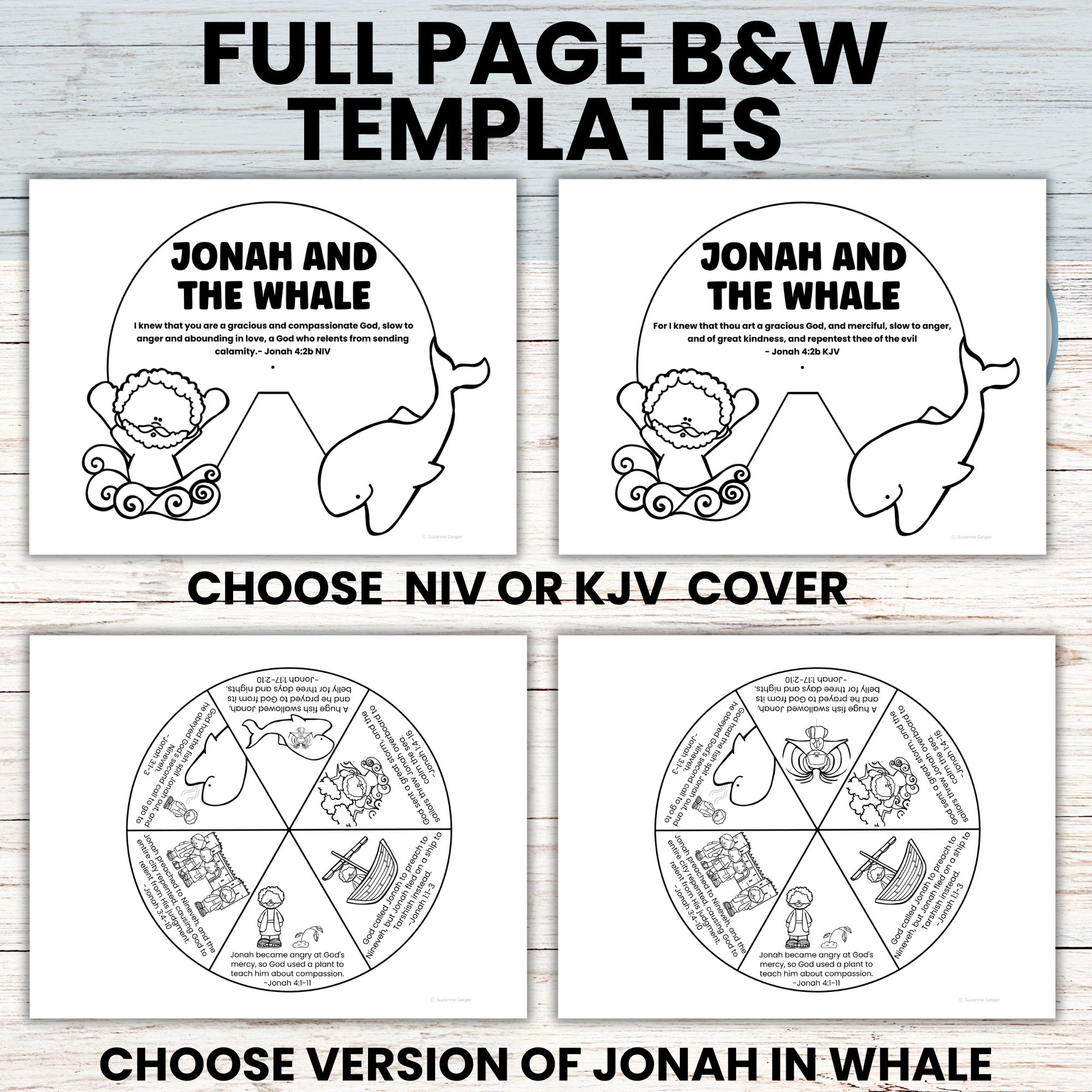 Jonah and the Whale Bible Wheel Craft, Jonah Bible Coloring Craft ...