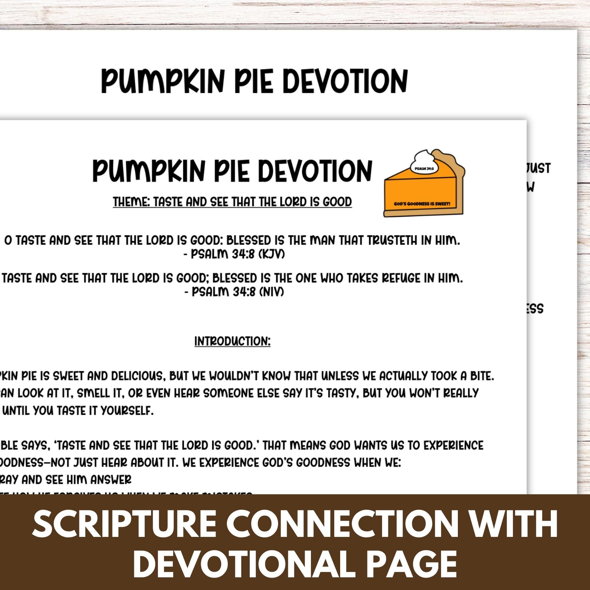 Thanksgiving Fall Pumpkin Pie Bible Lesson Craft Printable, Sunday ...