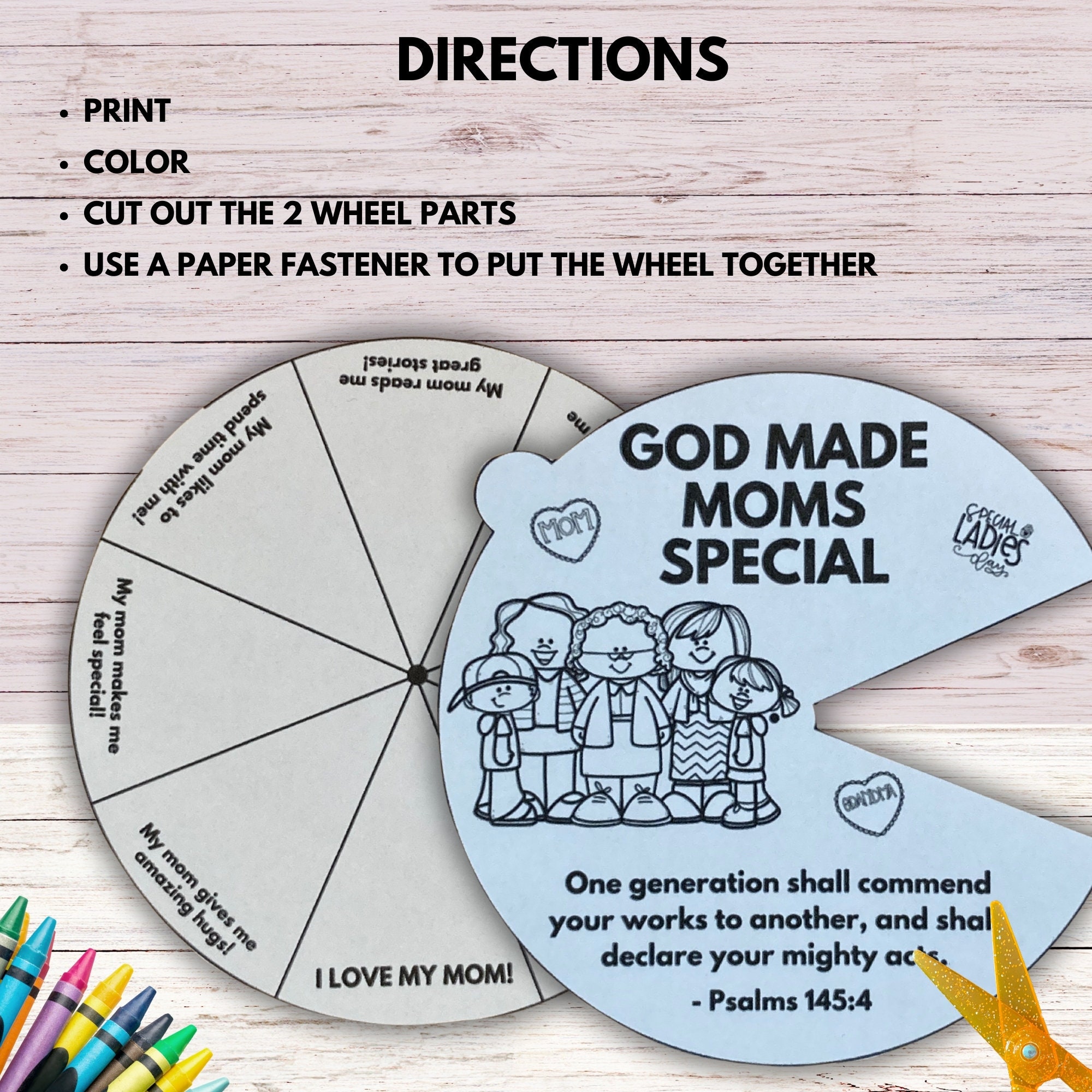 Mothers Day Moms Are Special Bible Wheel Craft Printable, Sunday School ...