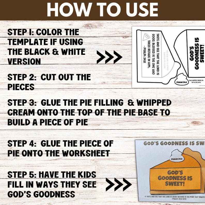 Thanksgiving Fall Pumpkin Pie Bible Lesson Craft Printable, Sunday ...