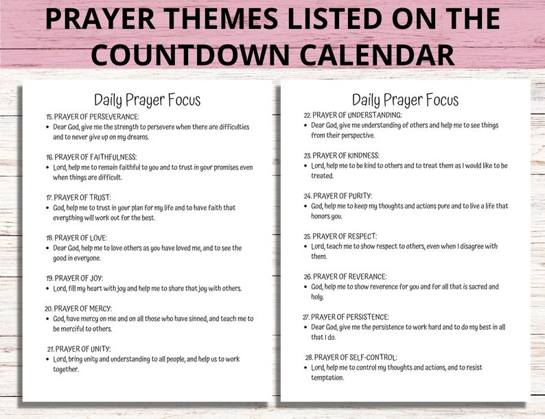 Lent Calendar 2024, 40 Days of Prayer Lent, Lenten Calendar for Kids