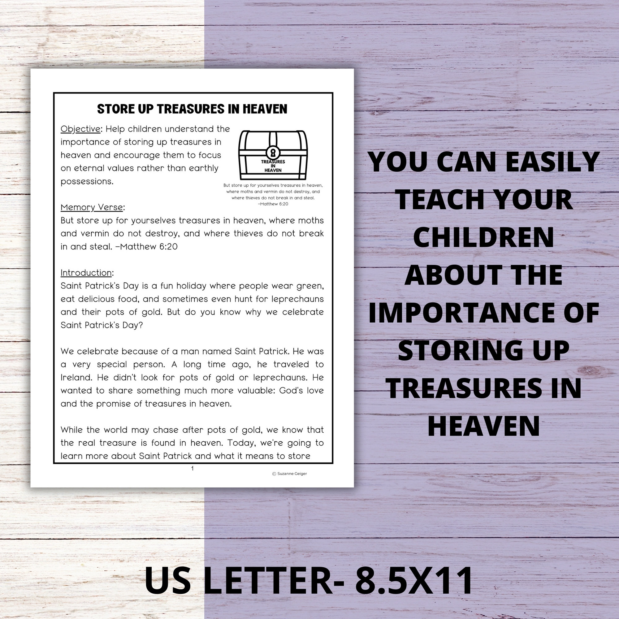 Store up Treasures in Heaven Sunday School Bible Lesson for Kids, St ...
