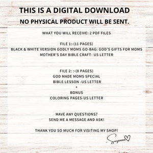 Mothers Day Bible Lesson and Craft Bundle, Sunday School Mothers Day ...