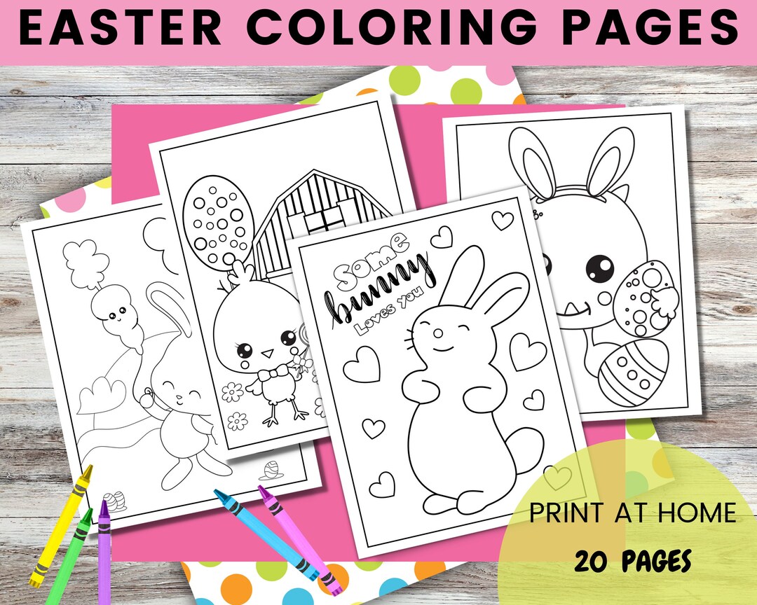 Coloriages de Pâques à imprimer pour les enfants, 20 pages à colorier