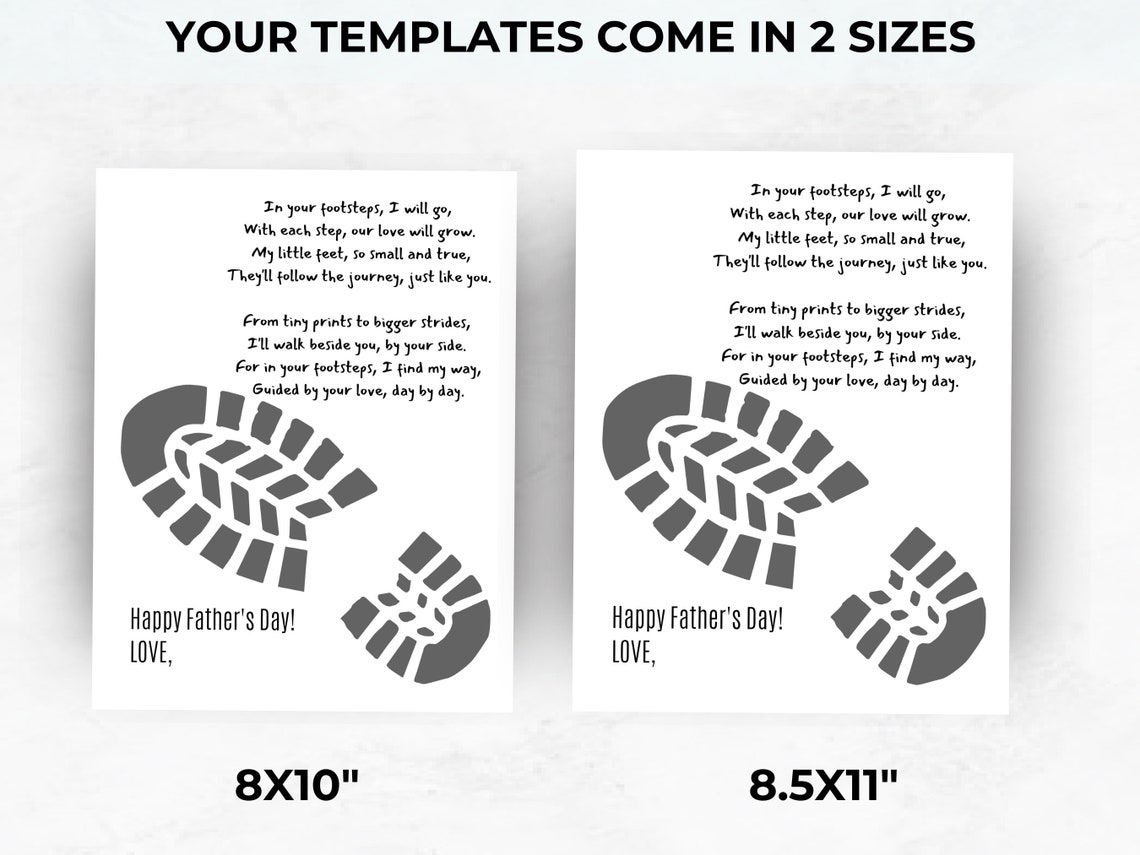 Fathers Day Footprint Craft Gift for Dad, DIY Printable Dad Keepsake ...