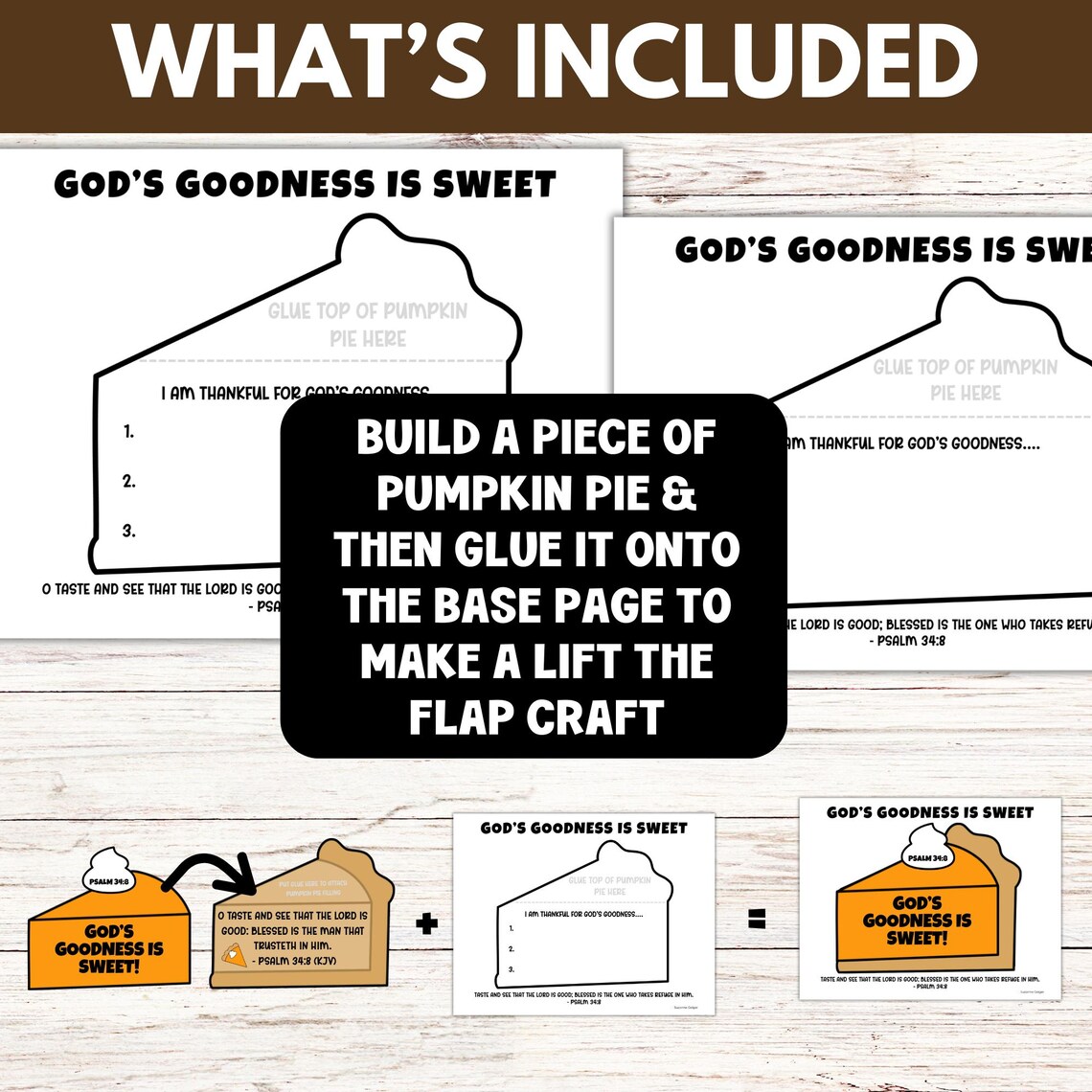 Thanksgiving Fall Pumpkin Pie Bible Lesson Craft Printable, Sunday ...