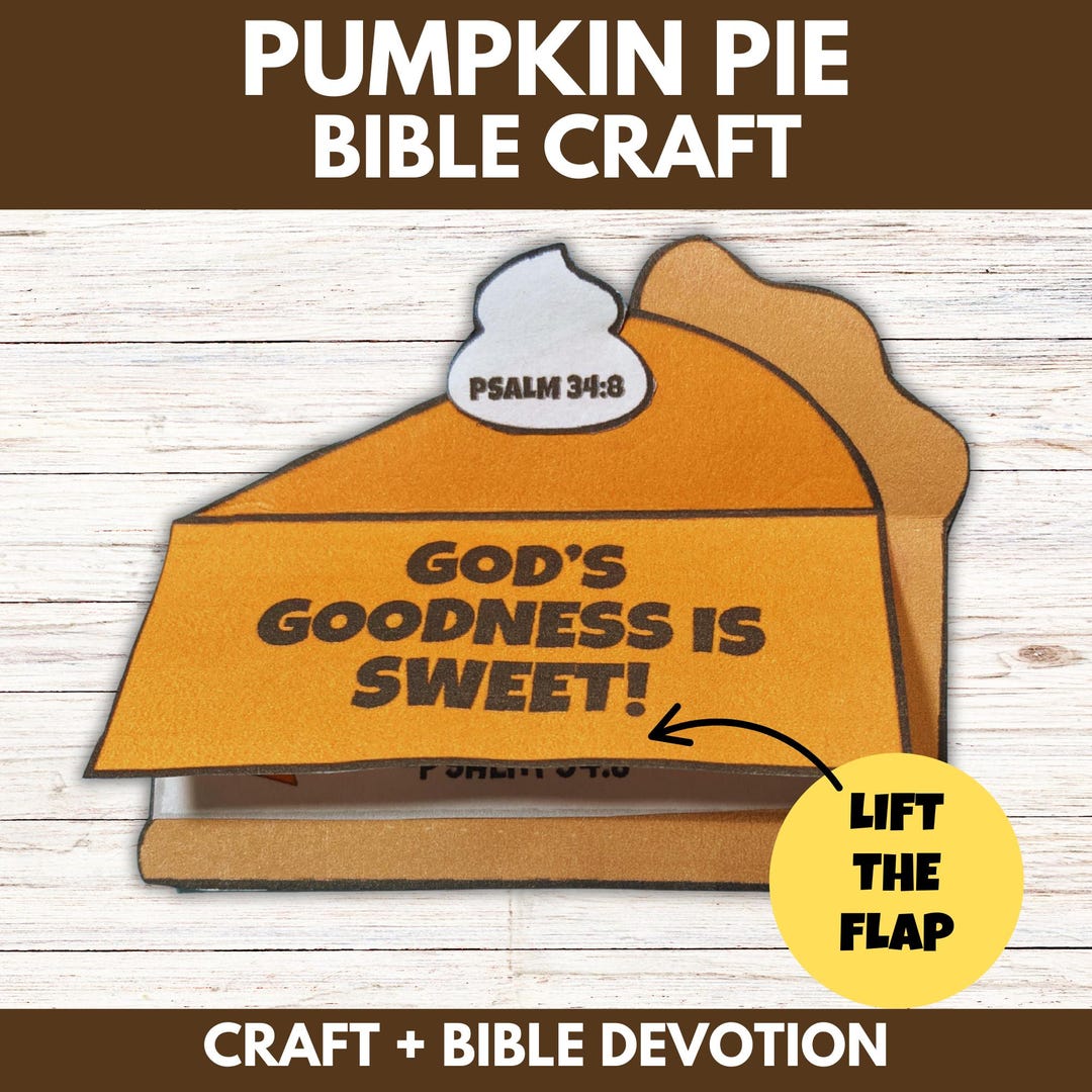Thanksgiving Fall Pumpkin Pie Bible Lesson Craft Printable, Sunday ...