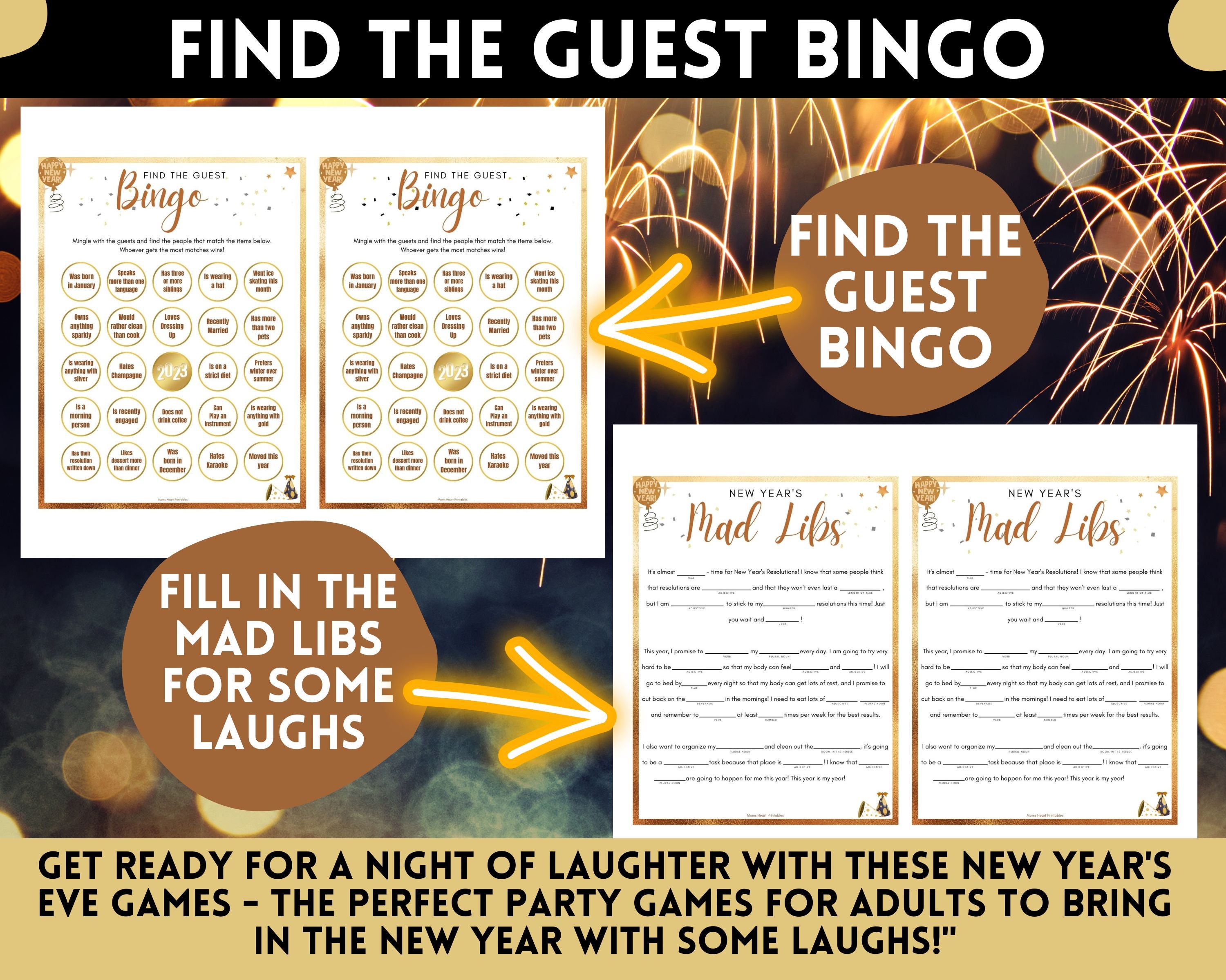 New Years Eve Party Game Bundle, New Years Eve Trivia, NYE Would You ...