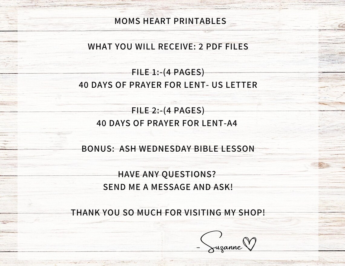 40 Days of Prayer Lenten Calendar, Lent Prayer Calendar for Kids, Ash ...