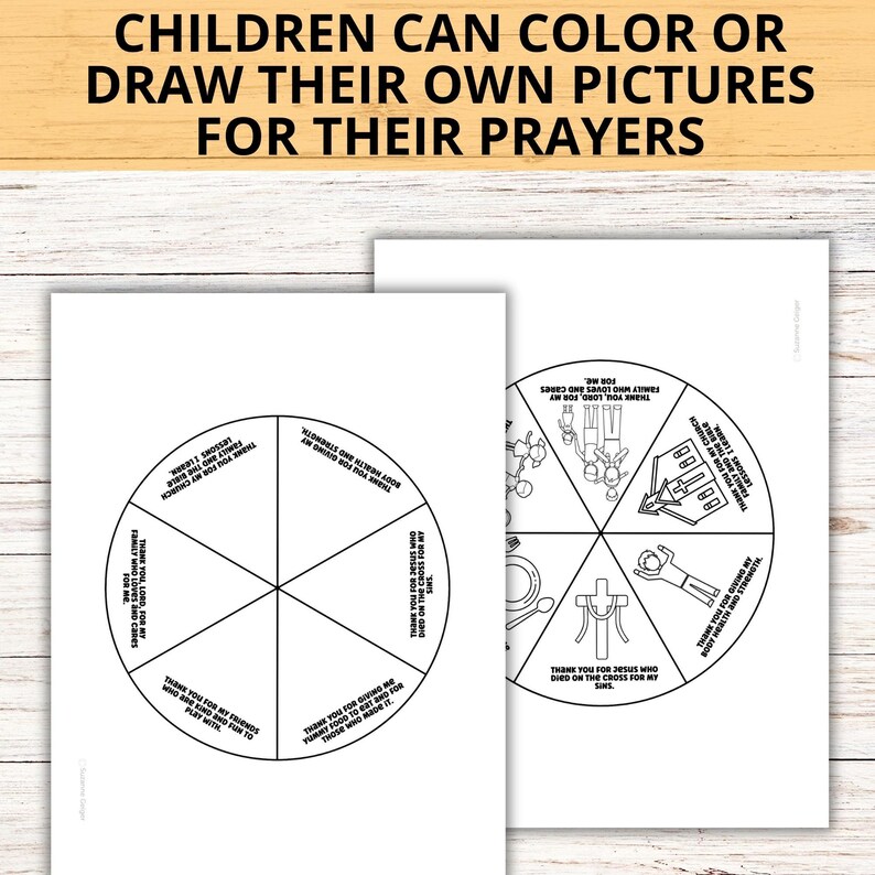Give Thanks Thanksgiving Prayer Coloring Wheel, Sunday School Gratitude