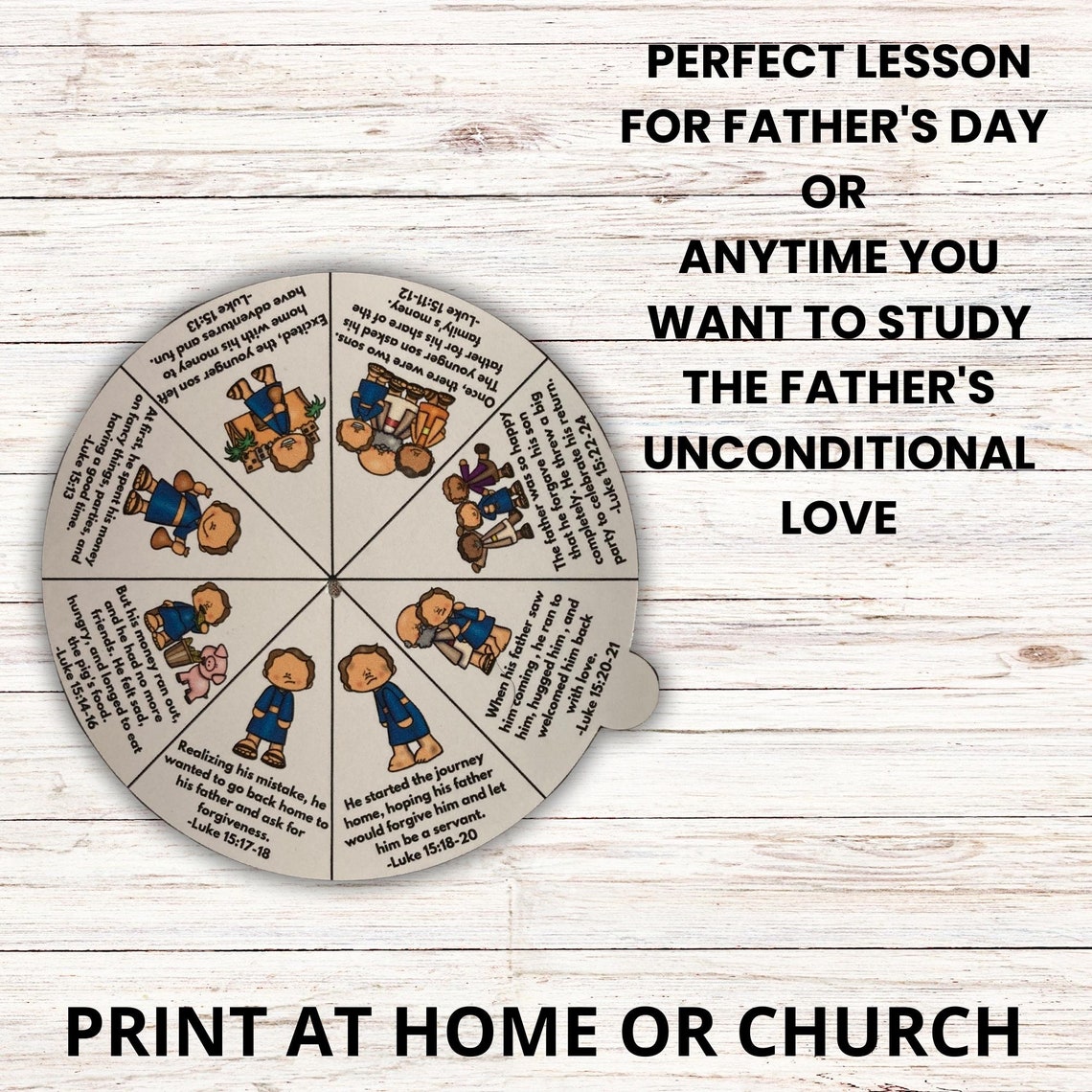 The Prodigal Son Bible Lesson Teaching Posters and Bible Wheel, Sunday ...