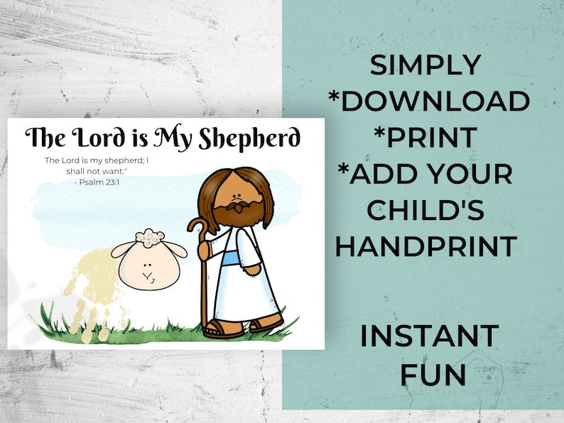 The Lord is My Shepherd Handprint Art, Sunday School Handprint Craft ...