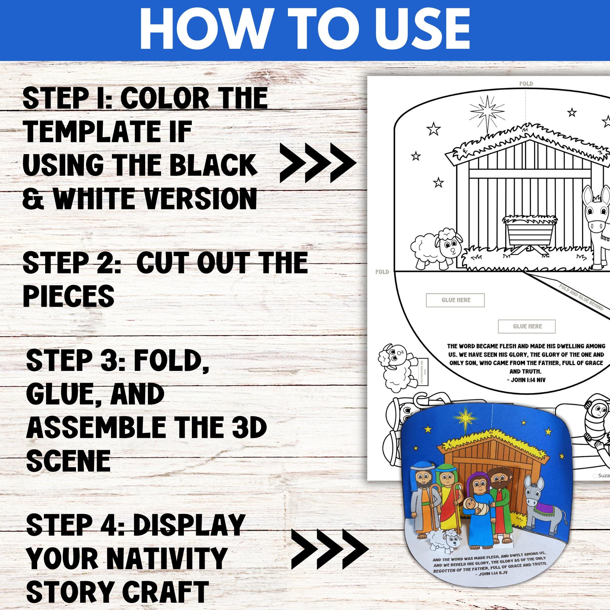 The Nativity Story Bible Craft Activity, Jesus is Born Bible Story 3D ...