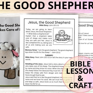 Lección Bíblica de Jesús el Buen Pastor, Juan 10:1-16 Manualidad de la historia bíblica, Imprimibles de la escuela dominical, Actividades cristianas del Buen Pastor para niños