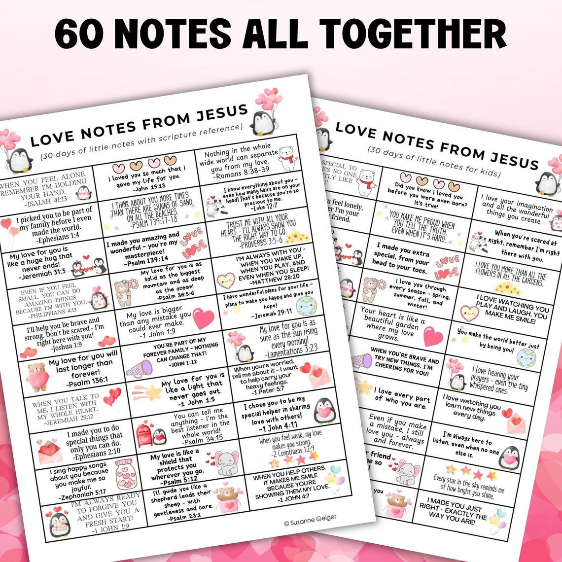 Christian Valentine Bible Love Notes From Jesus for Kids, Printable ...