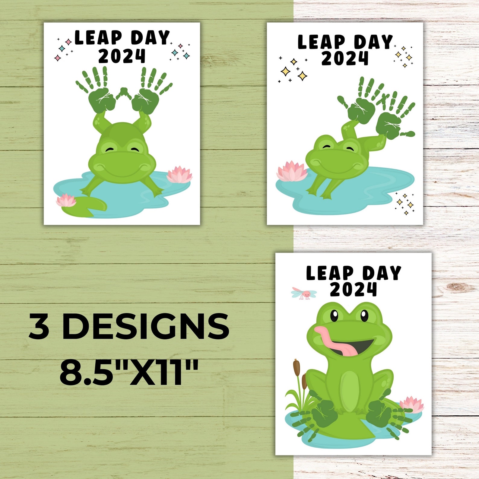 Leap Day Handprint Craft, Leap Year 2024 Frog Handprint Art, Toddler