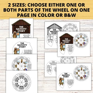 Nativity Story Christmas Bible Lesson and Coloring Bible Wheel Craft ...