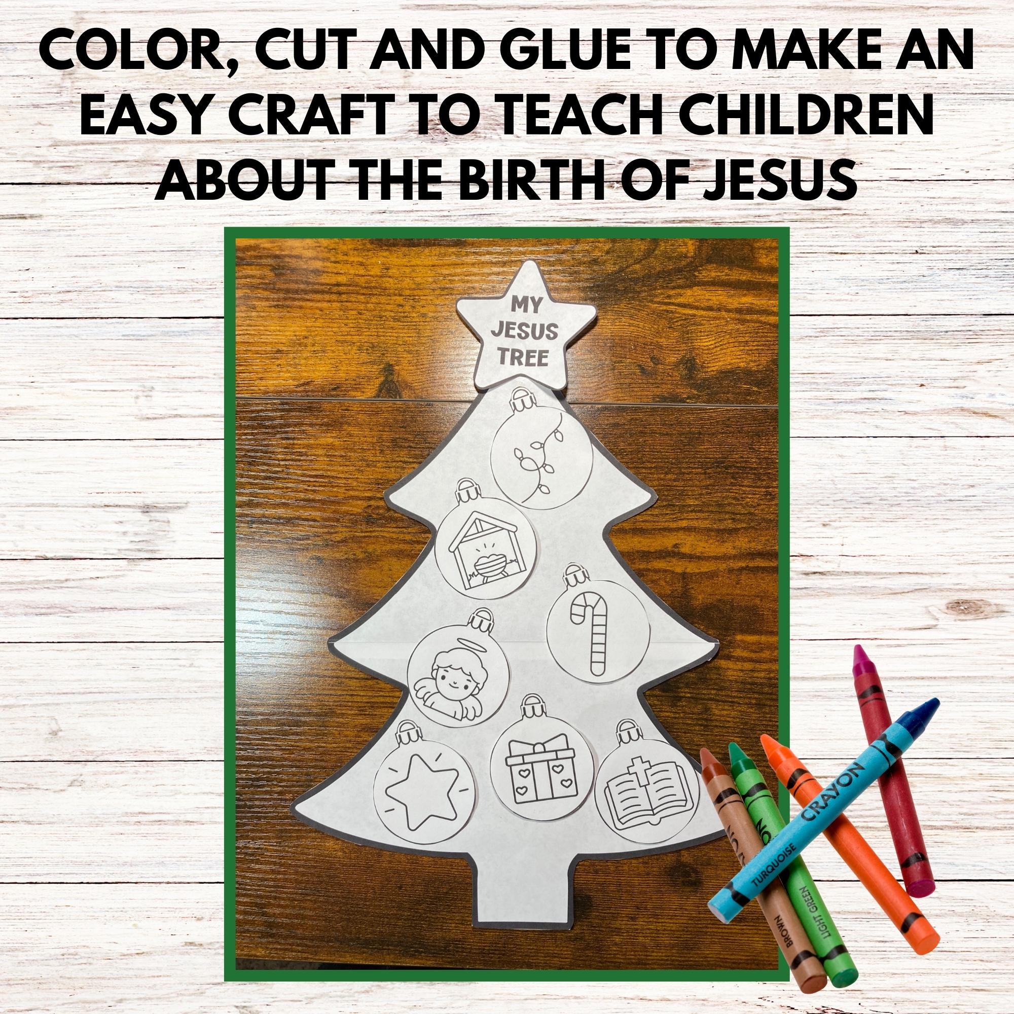 Birth of Jesus Christmas Tree Bible Craft, Jesus Tree Craft Christmas ...
