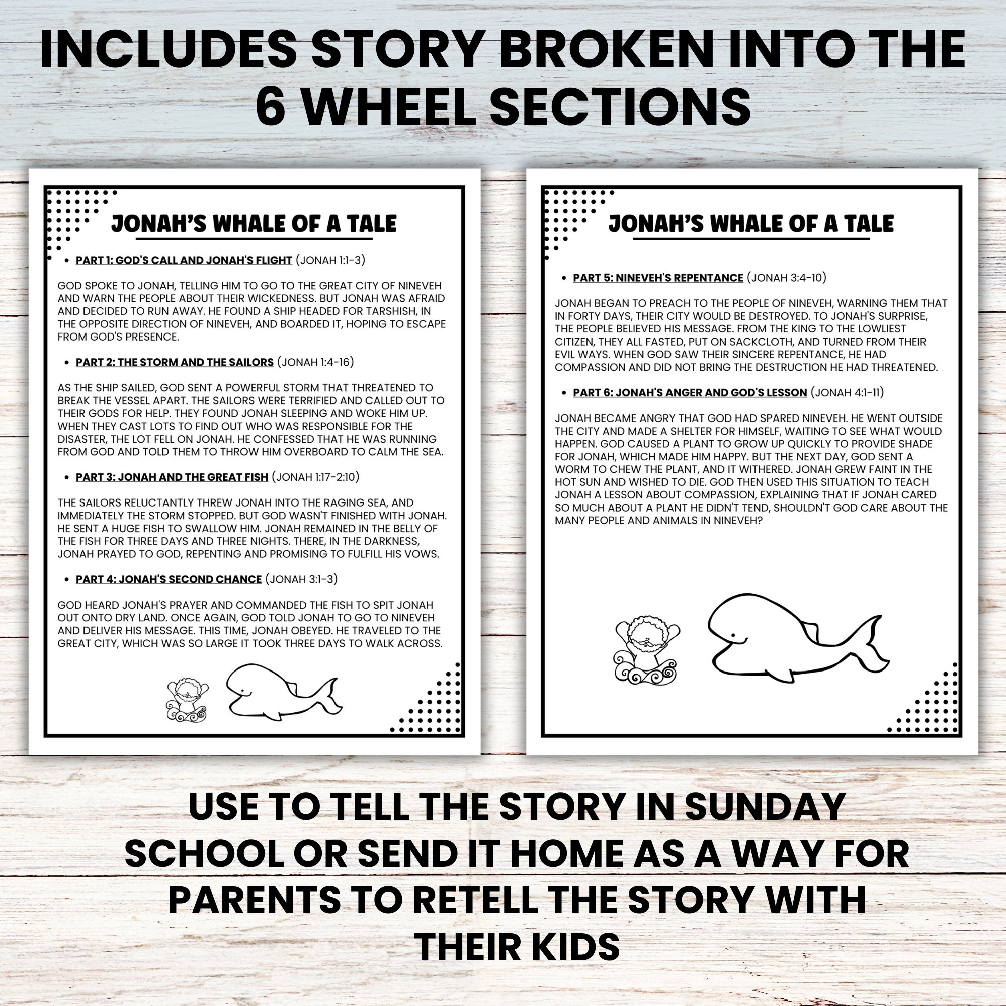 Jonah and the Whale Bible Wheel Craft, Jonah Bible Coloring Craft ...