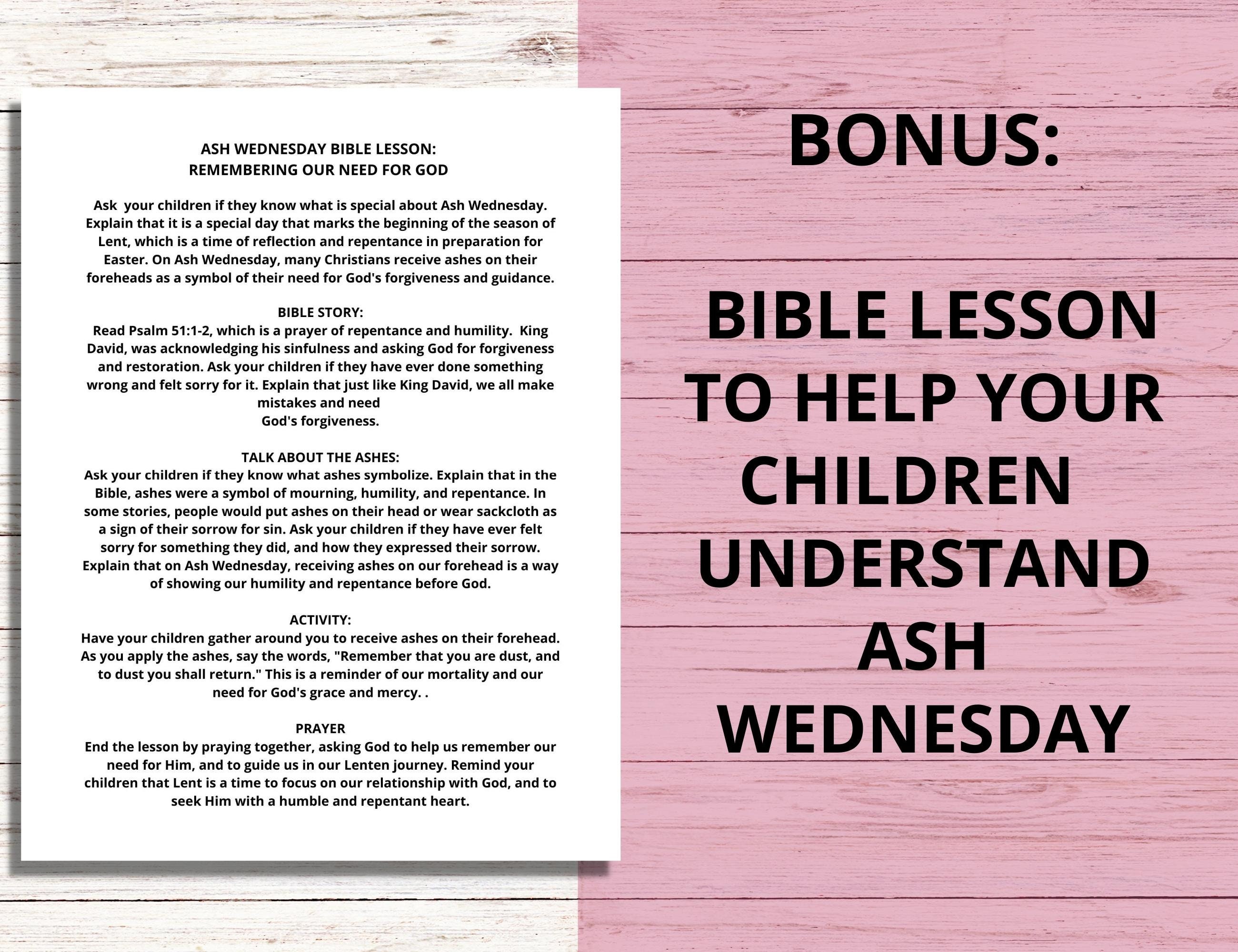 40 Days of Prayer Lenten Calendar, Lent Prayer Calendar for Kids, Ash