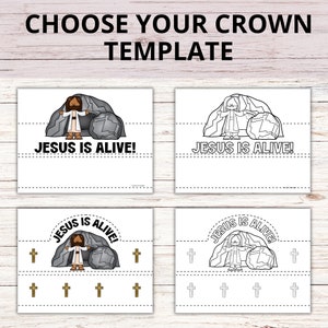 Jesus is Alive Celebration Crown Craft Activity Printable, Easter Craft ...