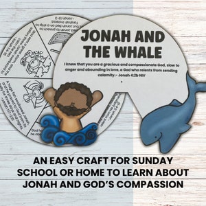 Jonah and the Whale Bible Wheel Craft, Jonah Bible Coloring Craft ...