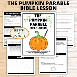 Christian Halloween Pumpkin Parable Bible Lesson Activity, Sunday School Children&#39;s Church Pumpkin Printable Lesson, Pumpkin Prayer Lesson