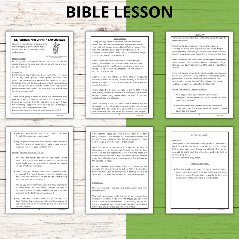 St. Patrick Sunday School Bible Lesson and Bible Spinner Craft Wheel ...