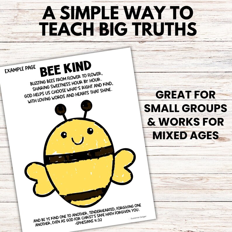 Bee Kind Torn Paper Bible Craft, Ephesians 4:32 Spring Kindness Sunday ...