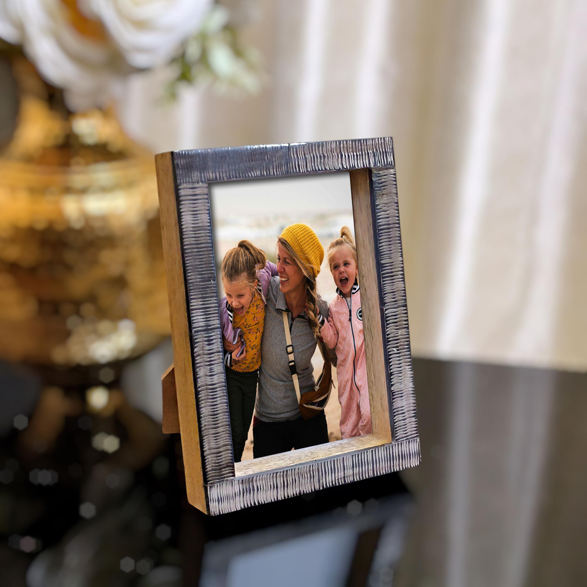 Rustic Buffalo Horn Inlay Photo Frame Set: Handcrafted Wooden Frames - Etsy