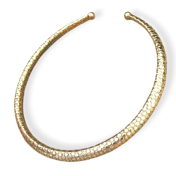 Handcrafted Brass African Boho Necklace: Chunky Tribal Statement Jewelry