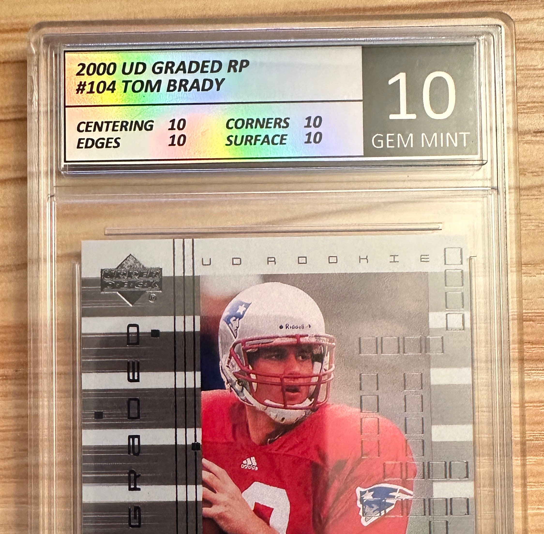 2000 Upper Deck UD Graded Tom Brady Reprint Rookie Card #104 Graded W/ Refractor Label GEM MINT 10 - Etsy 2000 Upper Deck UD Graded Tom Brady Reprint Rookie Card #104 Graded W/ Refractor Label GEM MINT 10 - Etsy
