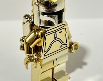 LEGO Star Wars CHROME GOLD Boba Fett Custom Minifigure With