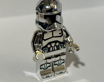 Lego Star Wars CHROME SILVER Clone Trooper Custom Minifigure Stormtrooper Clone Wars Phase 2 Trooper