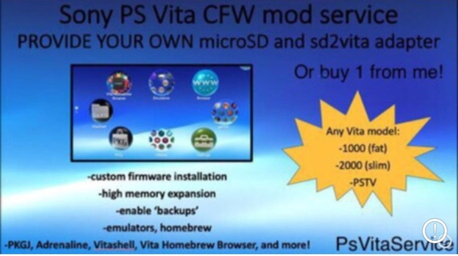 Sony Playstation PS Vita Modding Mailin SERVICE Etsy