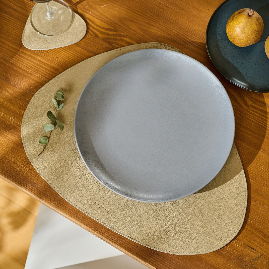 Leather Table Mat Doublesided, Premium Dinning Leather Table Set