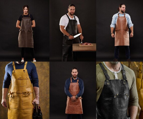 Grembiule da uomo in pelle per la lavorazione del legno, grembiule