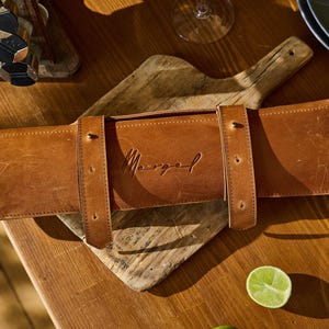 Leather Woodworking Apron for Men, Cross Back BBQ Apron, Premium Leather Gift for Husband, Father’s Day Gift image 9