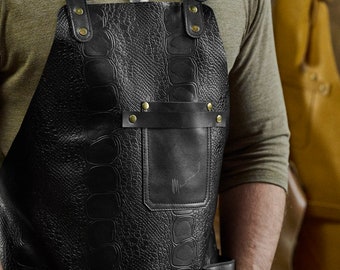 Premium Leather Workshop Apron, Handcrafted Cross Back Woodworking Apron, Artisan BBQ Apron, Gift for Husband