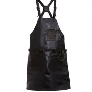 Leather Woodworking Apron for Men, Cross Back BBQ Apron, Premium Leather Gift for Husband, Father’s Day Gift image 2